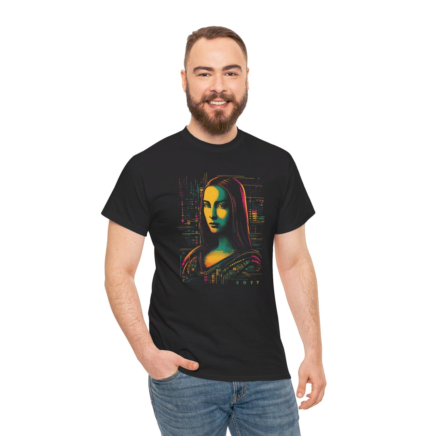 Cyberpunk Mona Lisa T-Shirt | T-shirt for art lovers and cyberpunk fans
