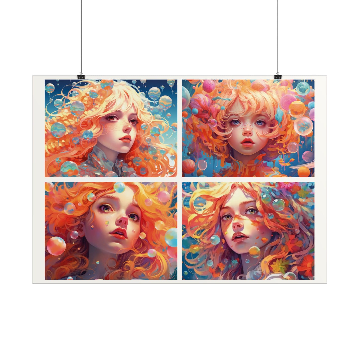 Bubble Girl Anime Poster | Farbenfrohes Poster für Anime Fans