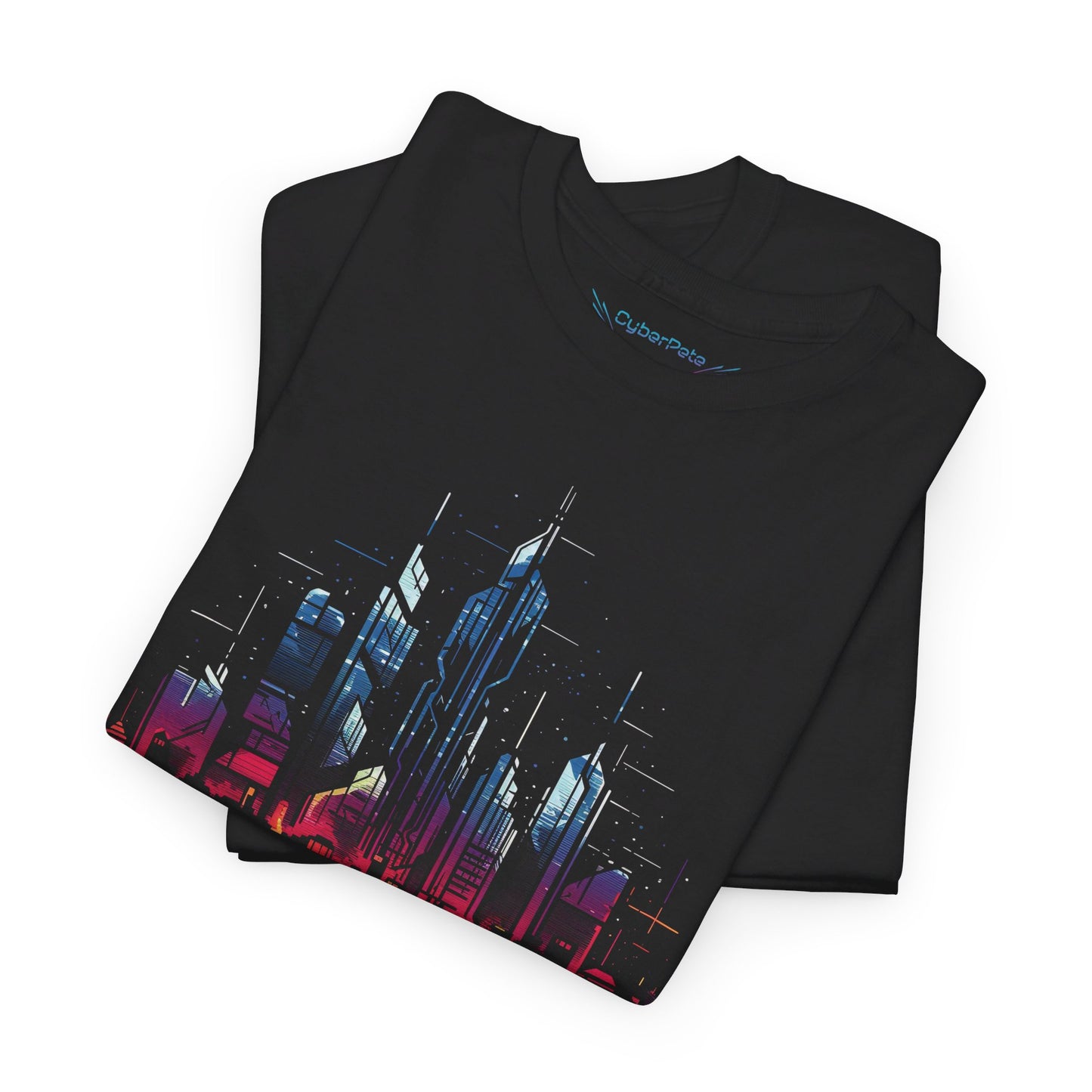 Cyberpunk Skyline T-Shirt | T-shirt for cyberpunk and retrowave fans