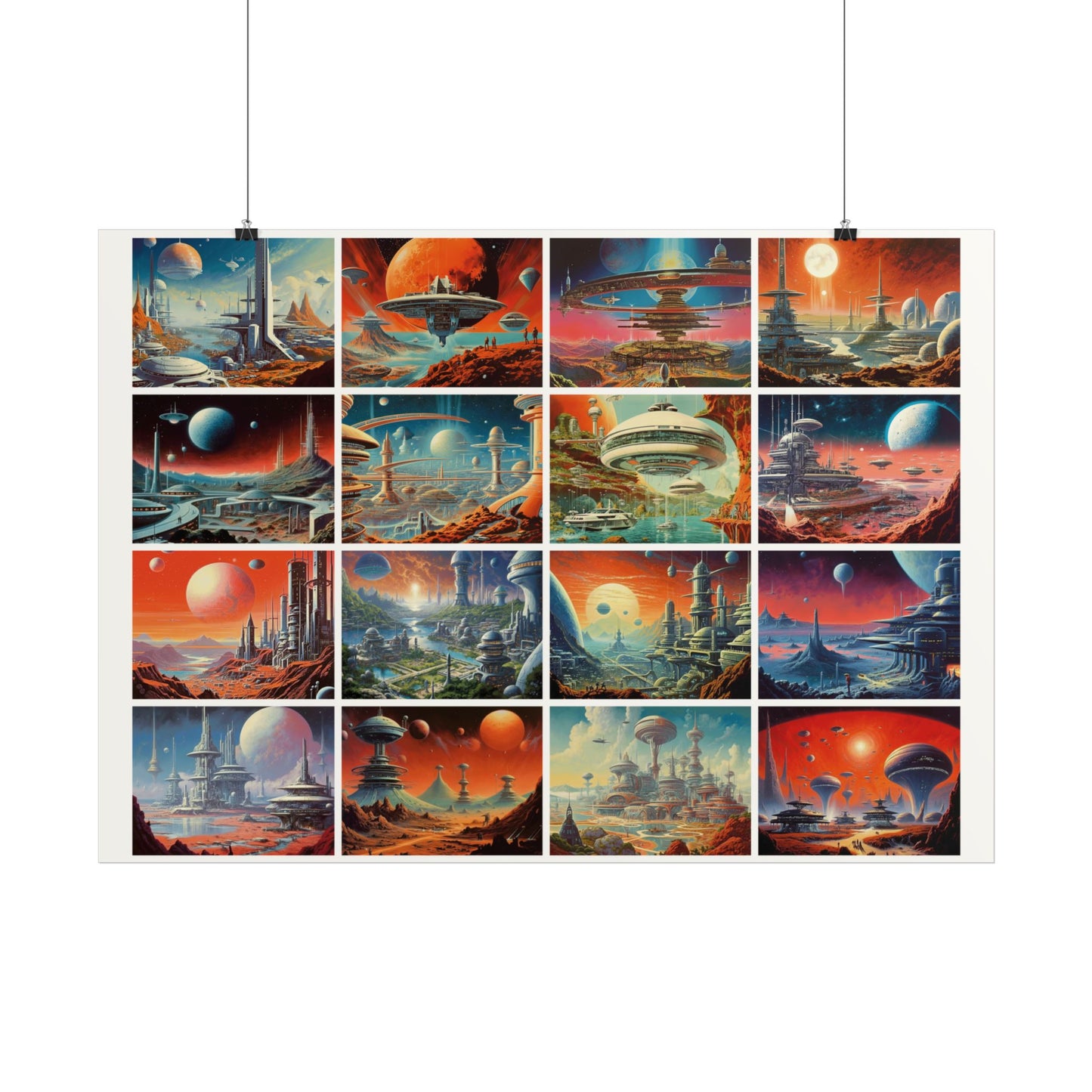 Retro Sci-Fi Cities 02 Poster | Eine Reise zu fernen Welten