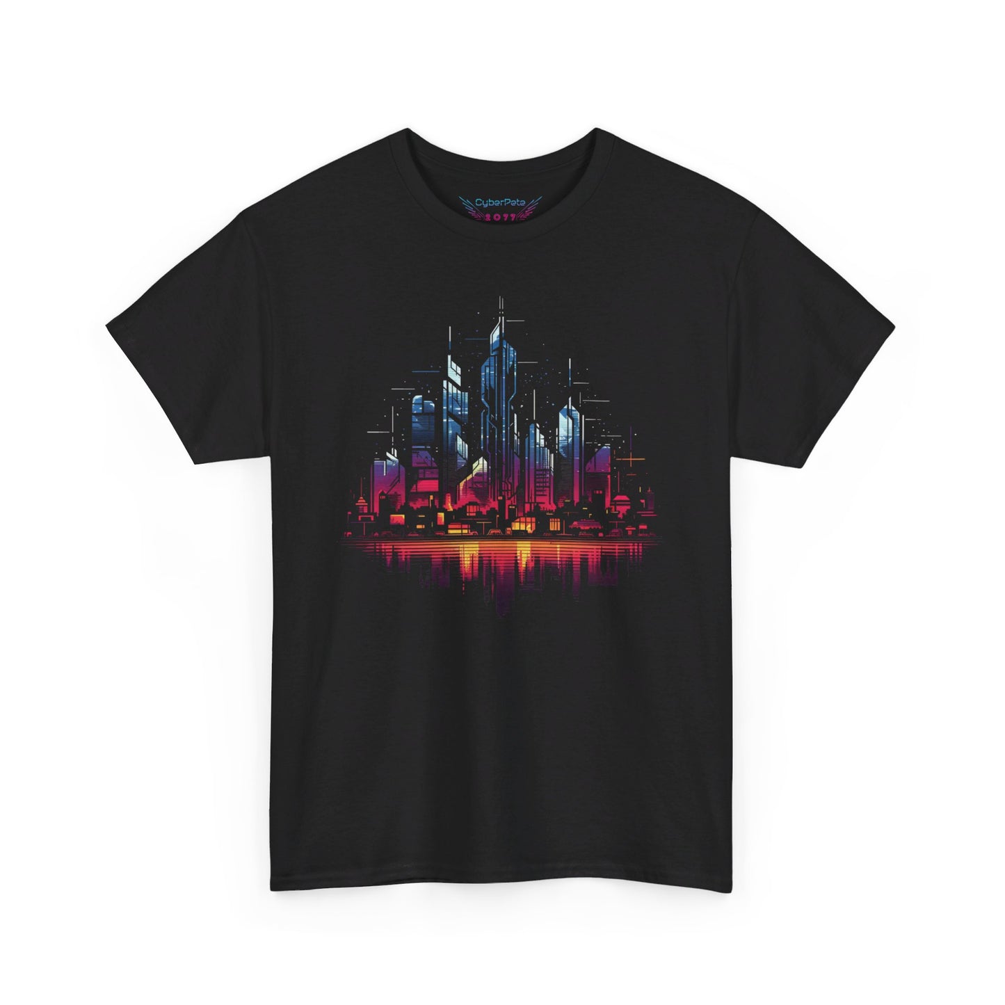 Cyberpunk Skyline T-Shirt | T-shirt for cyberpunk and retrowave fans