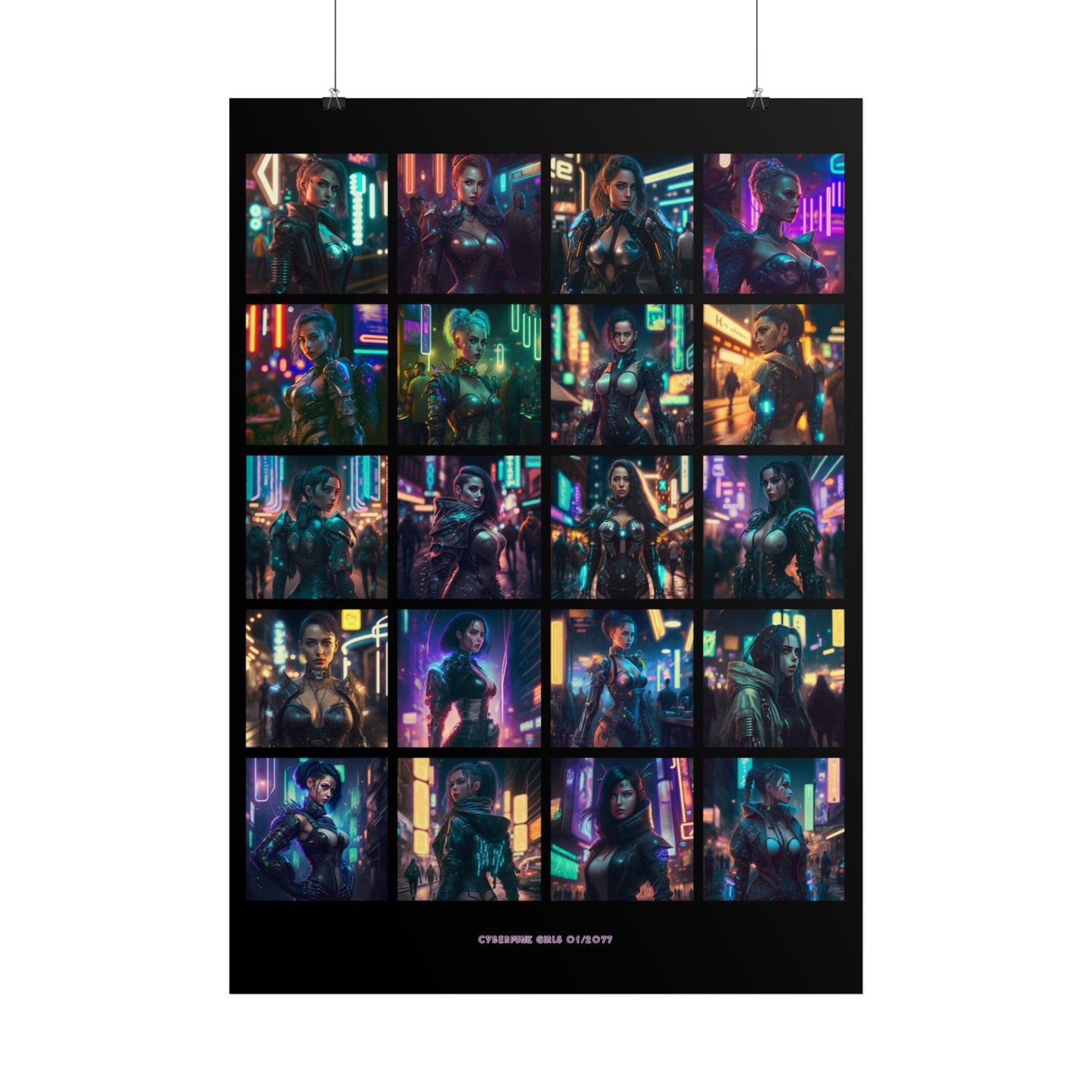 Cyberpunk Street Art Poster | Cyberpunk Girls 01/2077