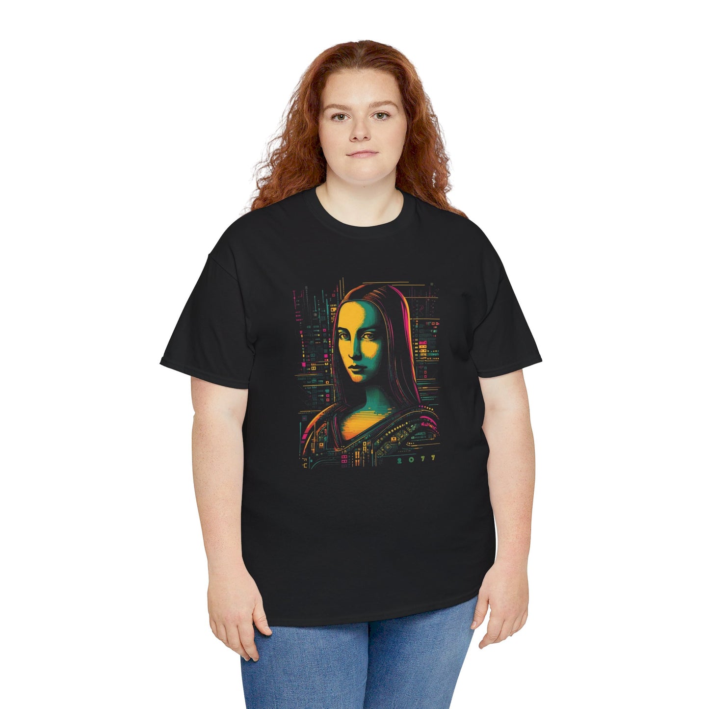 Cyberpunk Mona Lisa T-Shirt | T-shirt for art lovers and cyberpunk fans