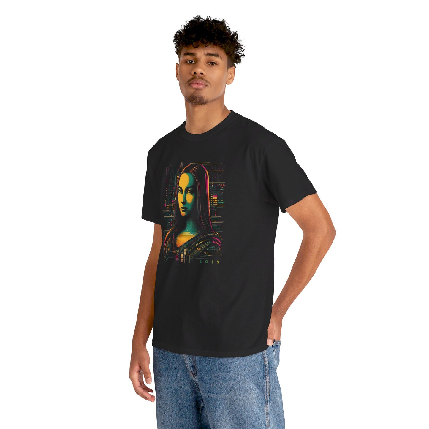 Cyberpunk Mona Lisa T-Shirt | T-shirt for art lovers and cyberpunk fans