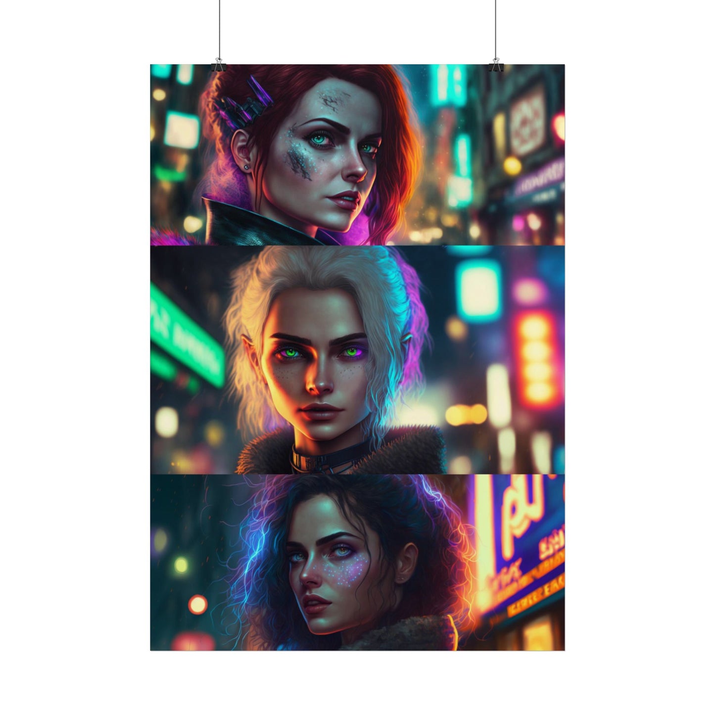 Cyberpunk Poster | Zauberinnen in Night City