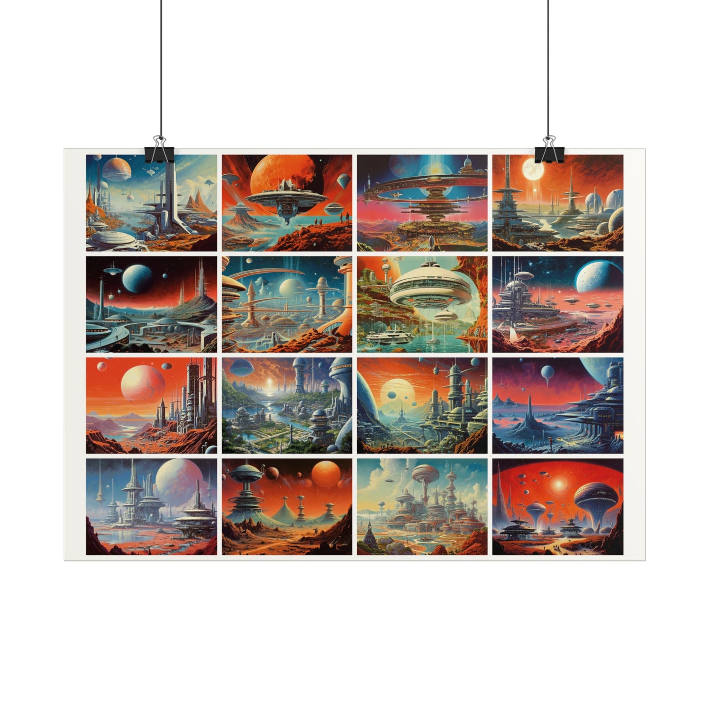 Retro Sci-Fi Cities 02 Poster | Eine Reise zu fernen Welten