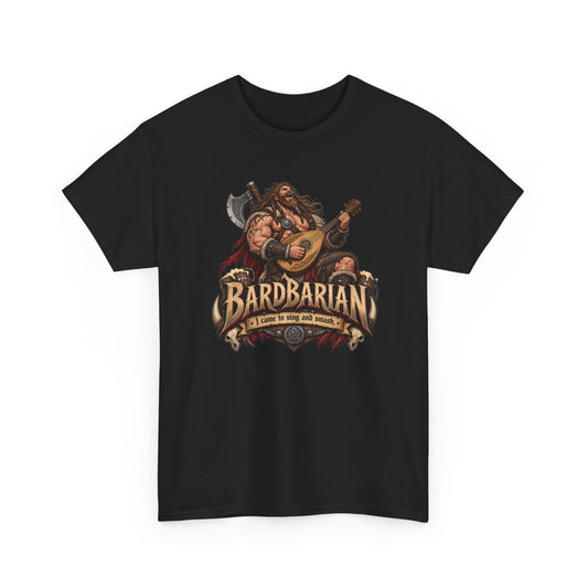 Bardbarian T-Shirt | Barbar mit Laute für Rollenspieler