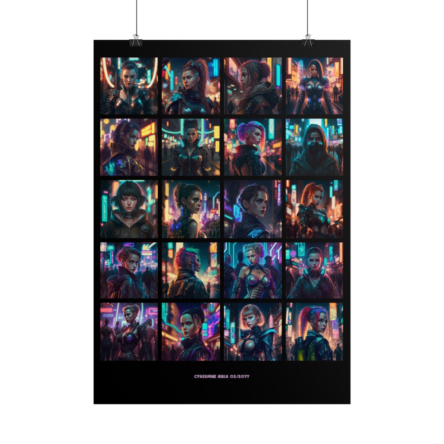 Cyberpunk Street Art Poster | Cyberpunk Girls 02/2077
