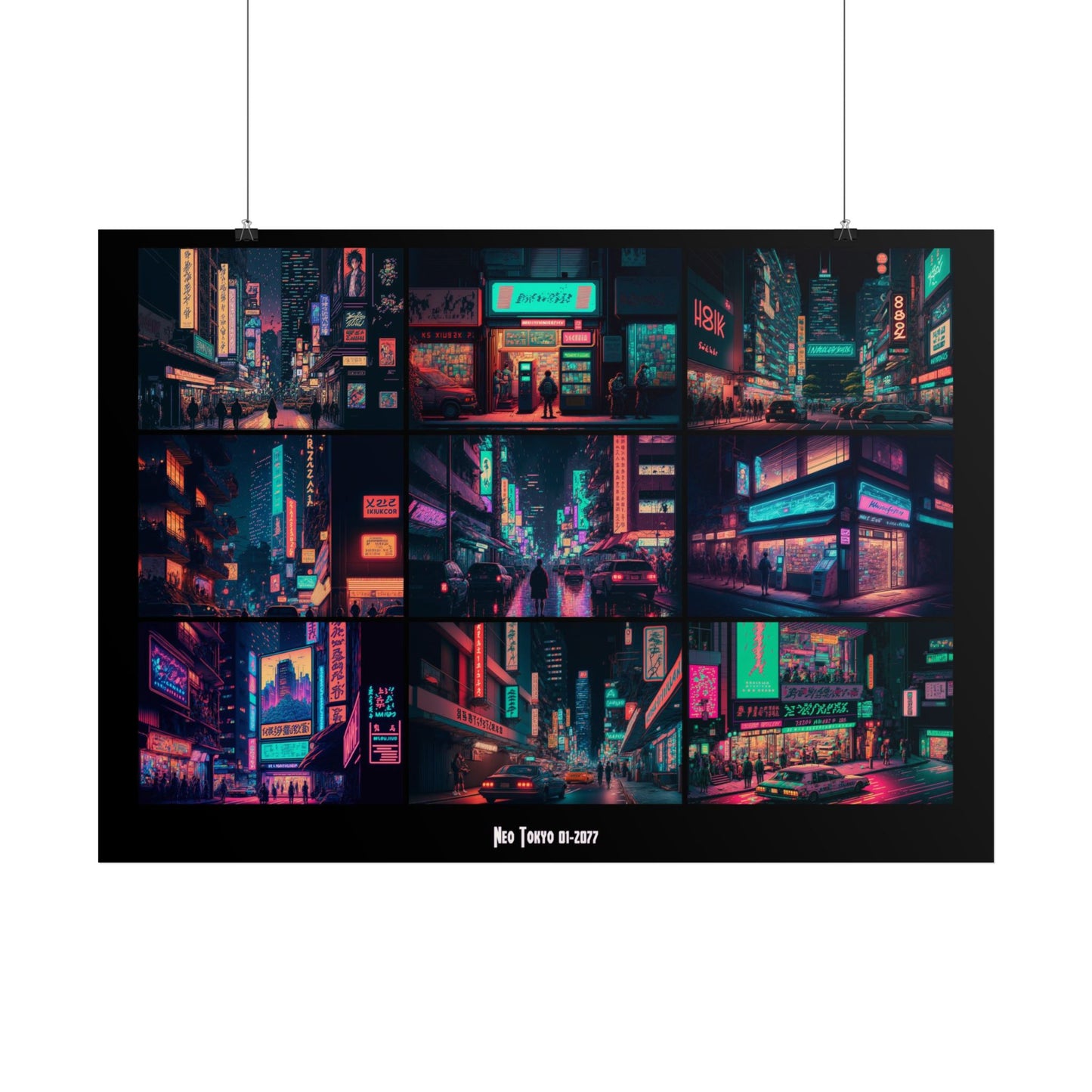 Neo Tokyo 01/2077 Poster | Cyberpunk Pixel Art Poster