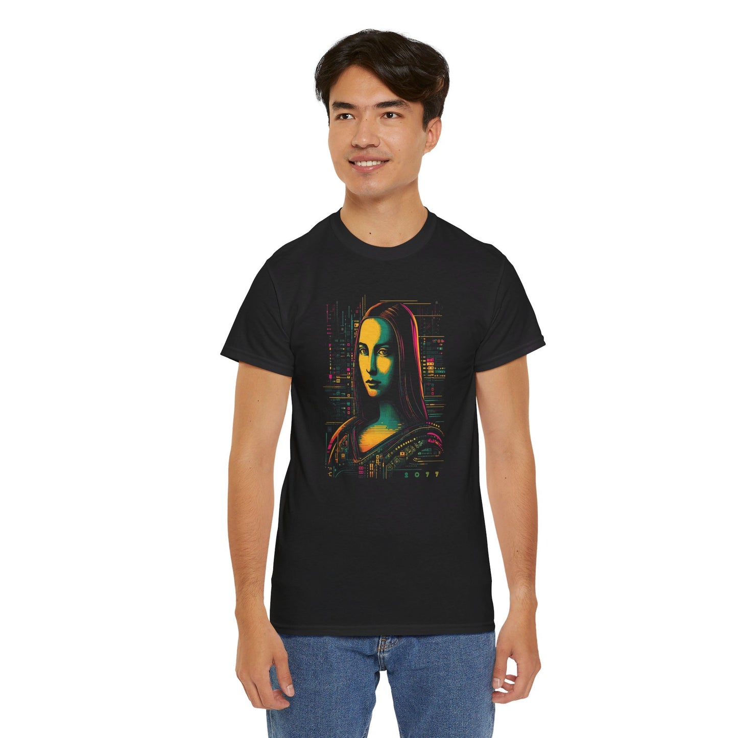 Cyberpunk Mona Lisa T-Shirt | T-shirt for art lovers and cyberpunk fans