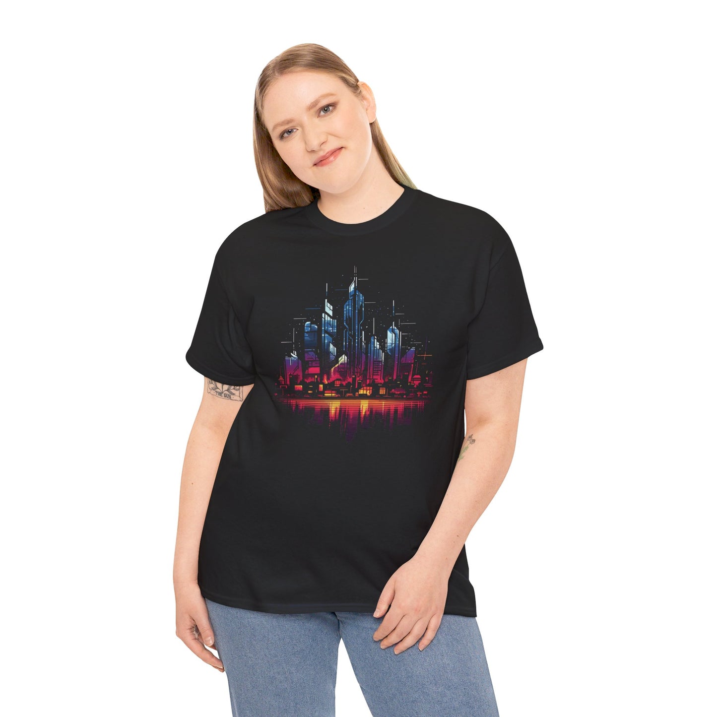 Cyberpunk Skyline T-Shirt | T-shirt for cyberpunk and retrowave fans