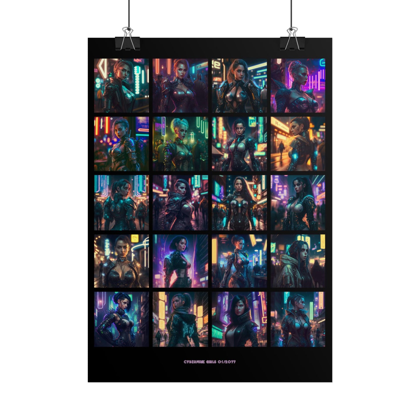 Cyberpunk Street Art Poster | Cyberpunk Girls 01/2077