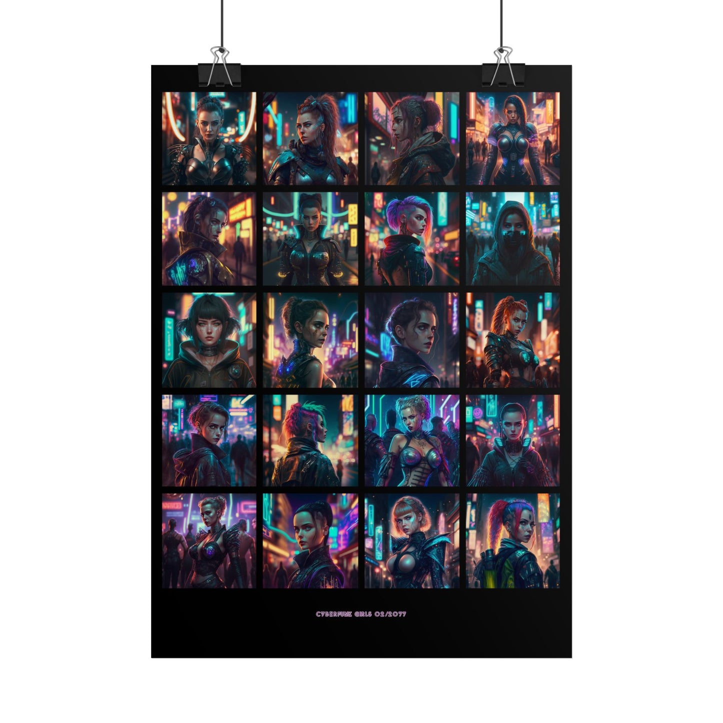 Cyberpunk Street Art Poster | Cyberpunk Girls 02/2077