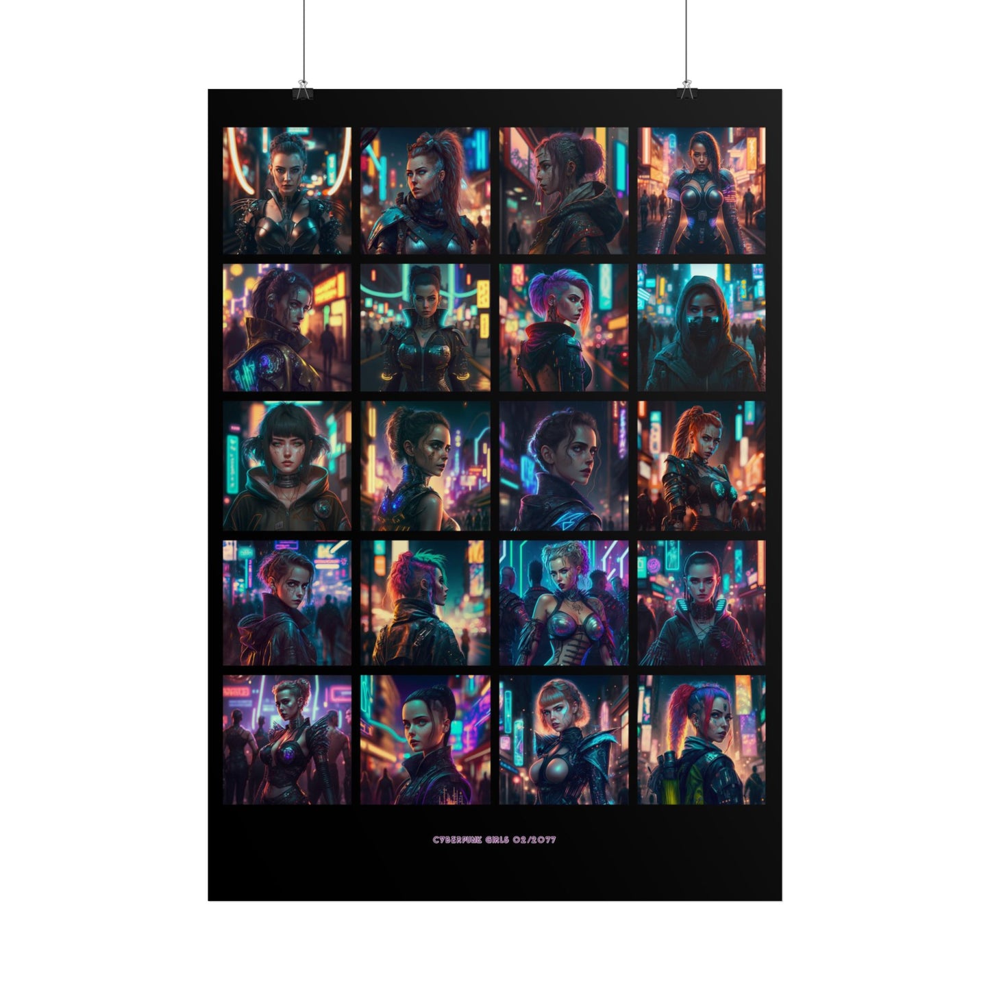 Cyberpunk Street Art Poster | Cyberpunk Girls 02/2077