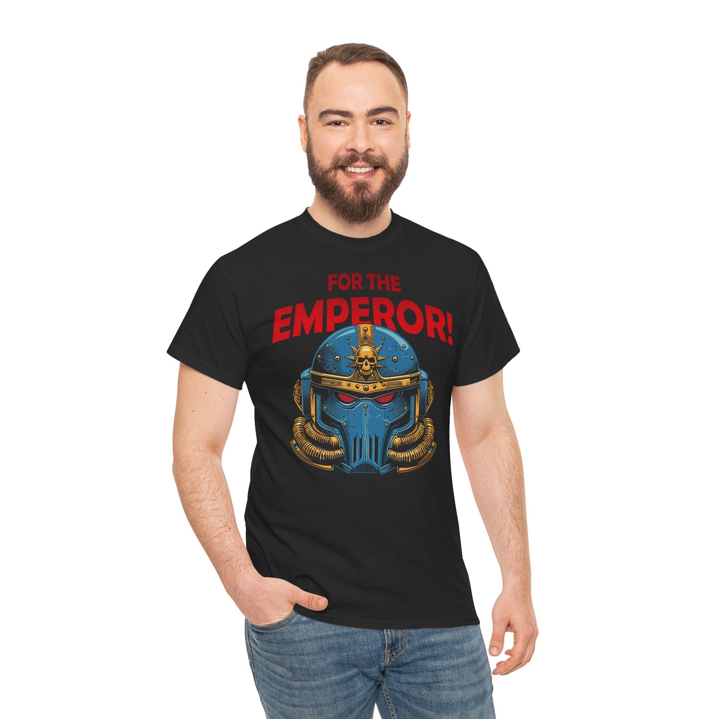 Space Marine Helm T-Shirt – FOR THE EMPEROR! | T-Shirt für Gamer und Warhammer 40k Fans