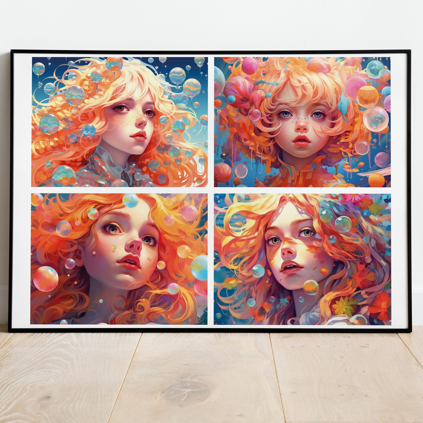 Bubble Girl Anime Poster | Farbenfrohes Poster für Anime Fans