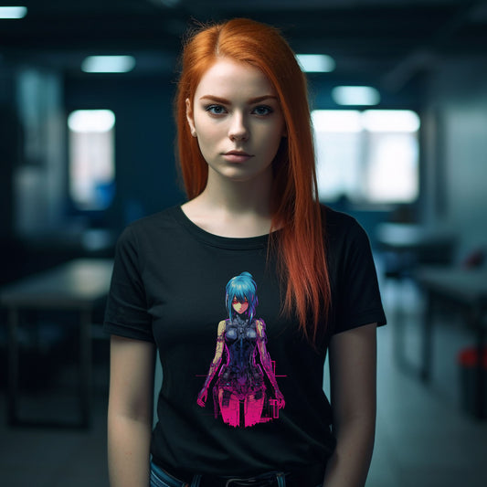 Cyberpunk Anime Girl T-Shirt | T-shirt for cyberpunk and anime fans