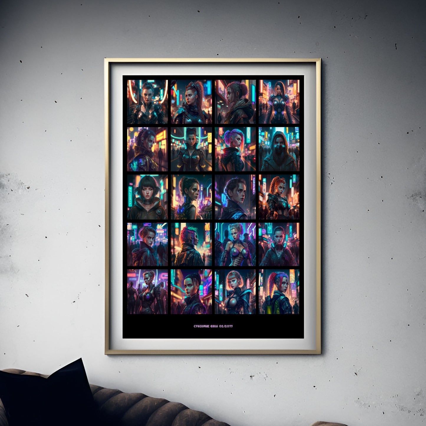 Cyberpunk Street Art Poster | Cyberpunk Girls 02/2077