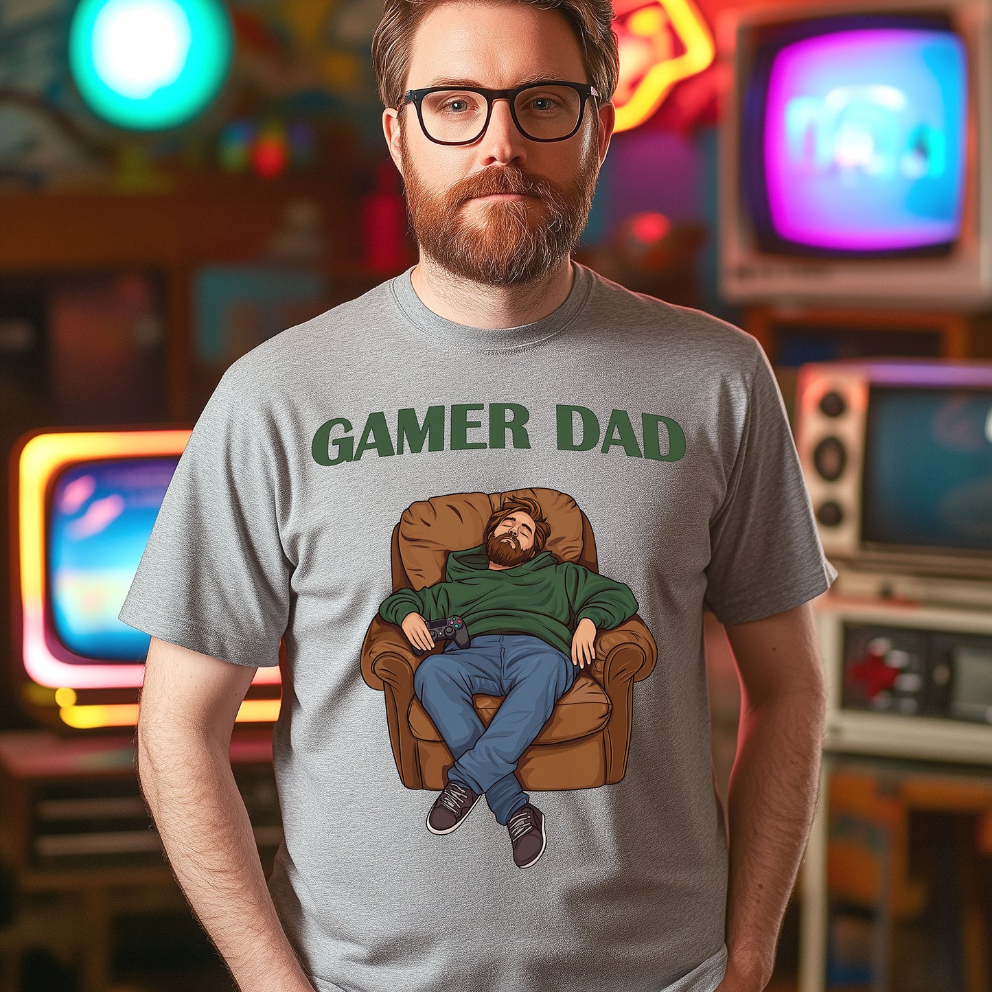 GAMER DAD T-Shirt PS4 | Lustiges Geschenk für Zocker-Väter