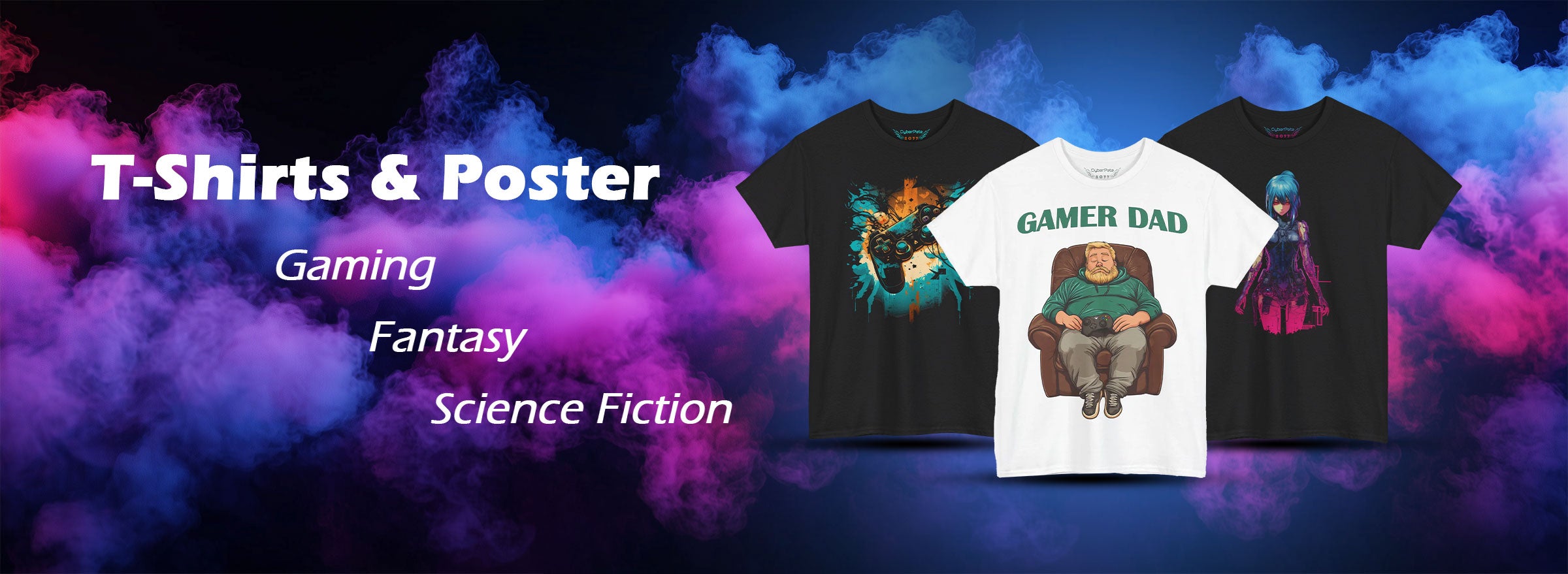 CyberPete2077 Onlineshop - T-Shirts und Poster für Gamer, Sci-Fi- und Fantasy-Fans