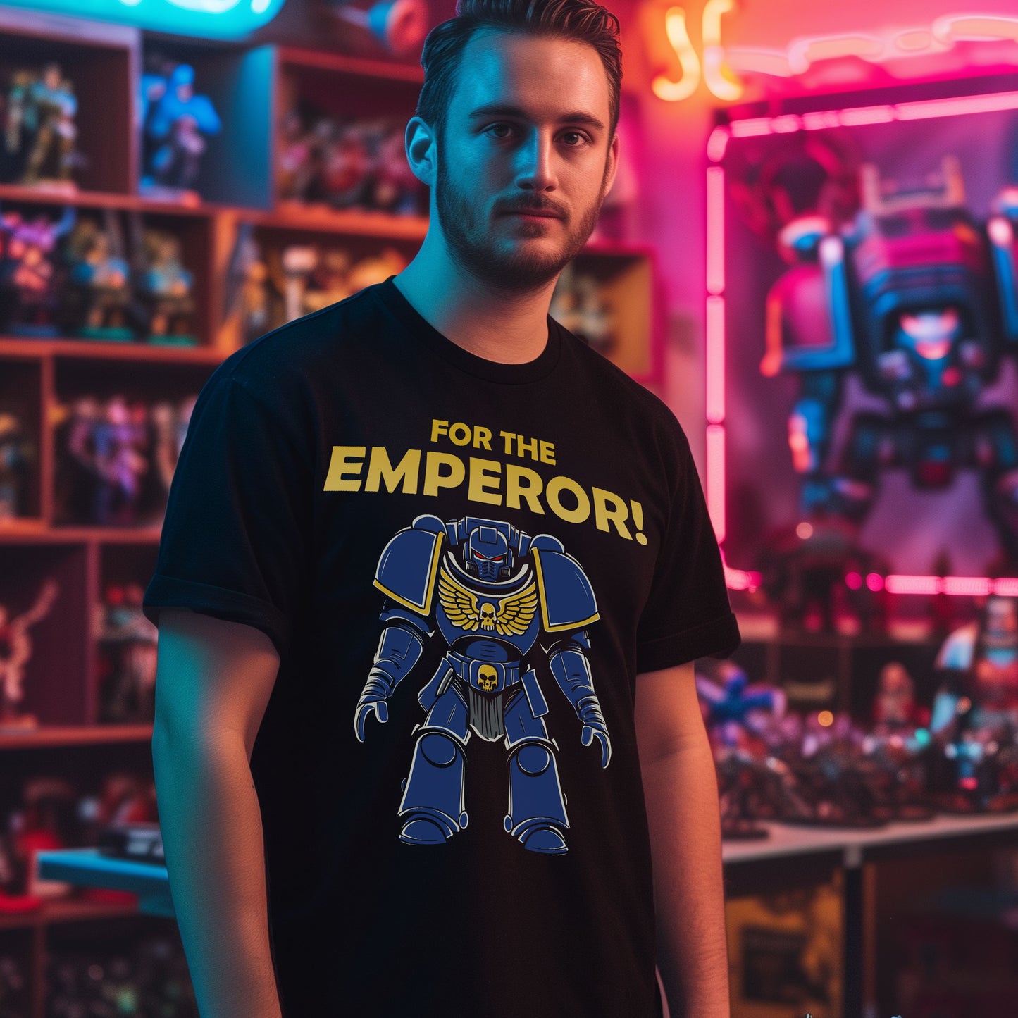Space Marine T-Shirt – FOR THE EMPEROR! | T-Shirt für Gamer und Warhammer 40k Fans