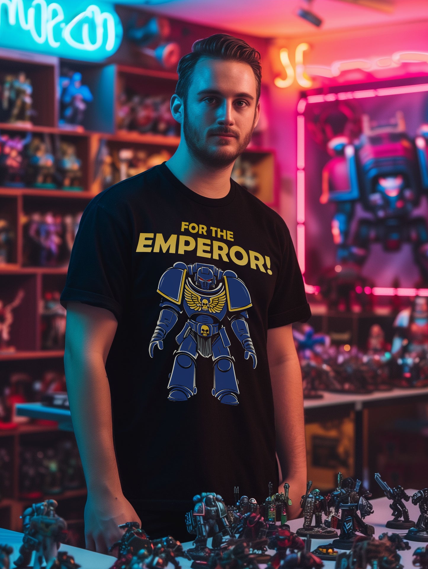 Space Marine T-Shirt – FOR THE EMPEROR! | T-Shirt für Gamer und Warhammer 40k Fans