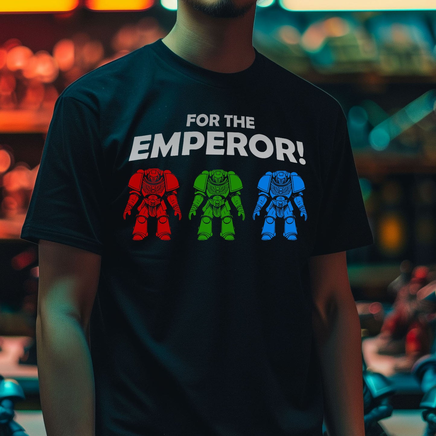 Retro RGB Space Marine T-Shirt | T-Shirt für Gamer und Warhammer 40k Fans