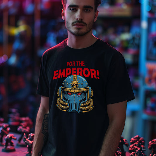 Space Marine Helm T-Shirt – FOR THE EMPEROR! | T-Shirt für Gamer und Warhammer 40k Fans