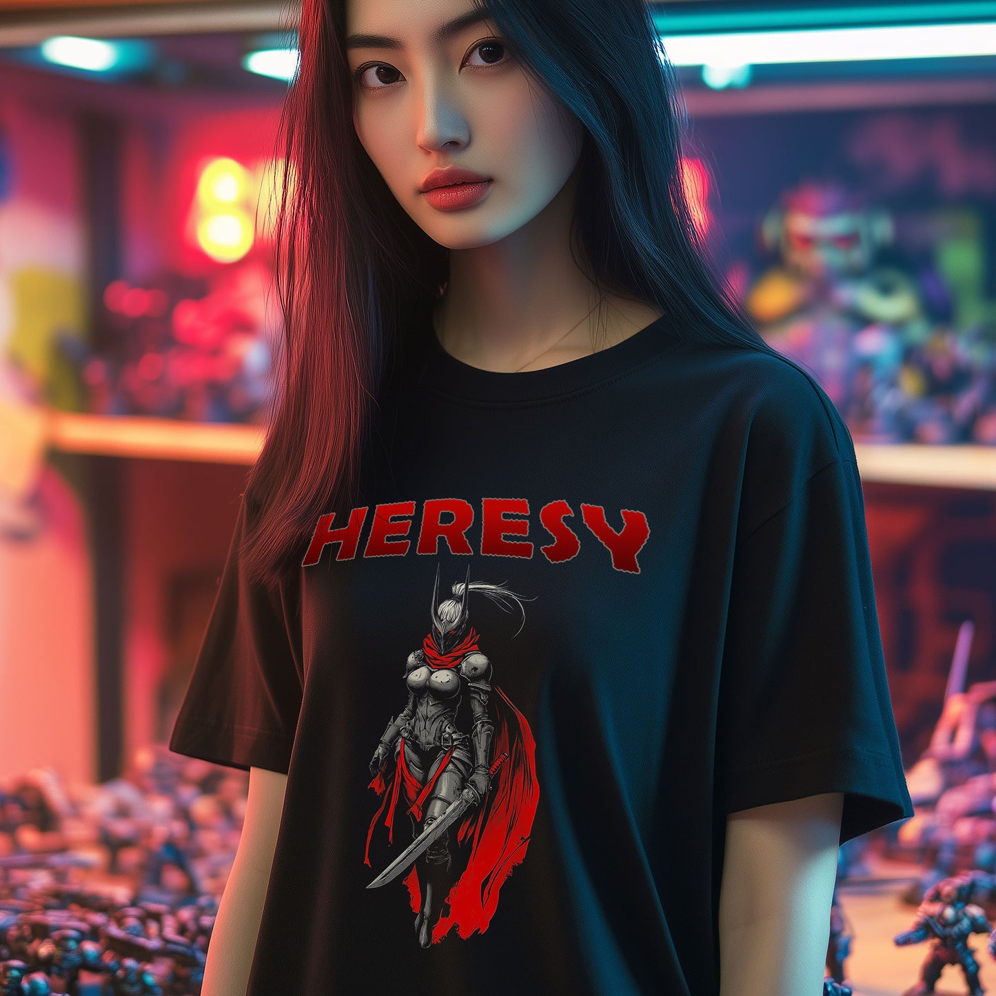 Dark Eldar Wych mit Schwert | T-Shirt für Gamer und Warhammer 40k Fans