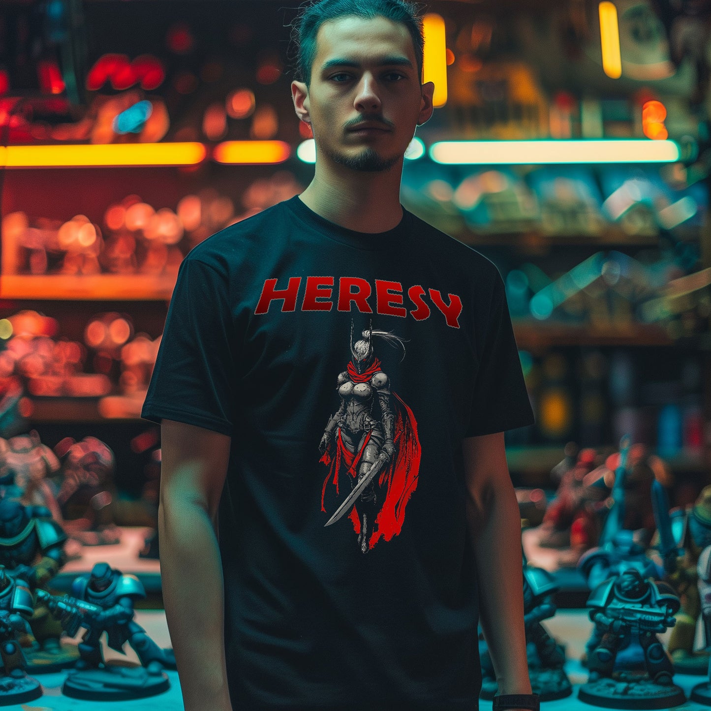 Dark Eldar Wych mit Schwert | T-Shirt für Gamer und Warhammer 40k Fans