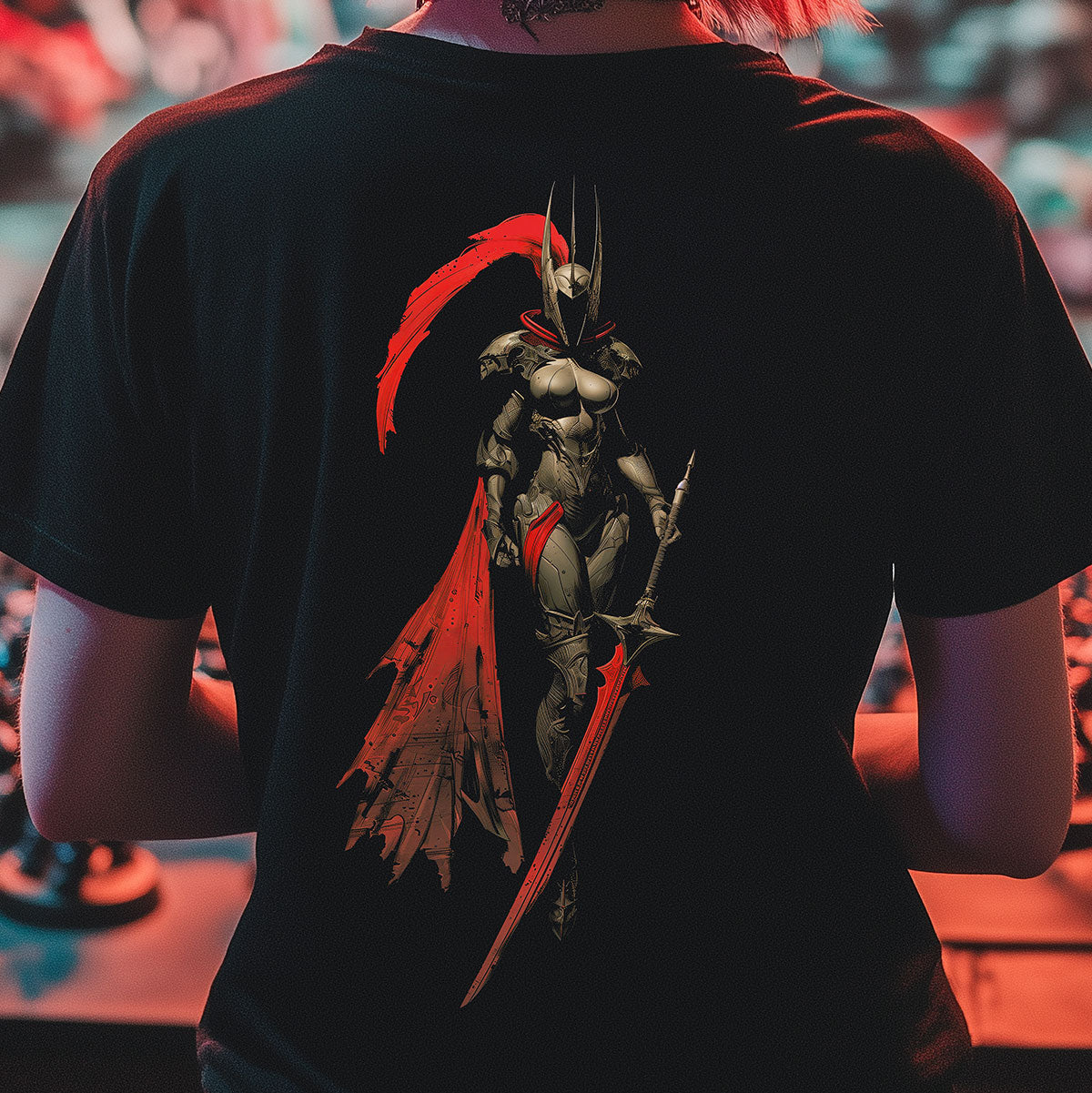 Dark Eldar Wych Rückenmotiv | T-Shirt für Gamer und Warhammer 40k Fans