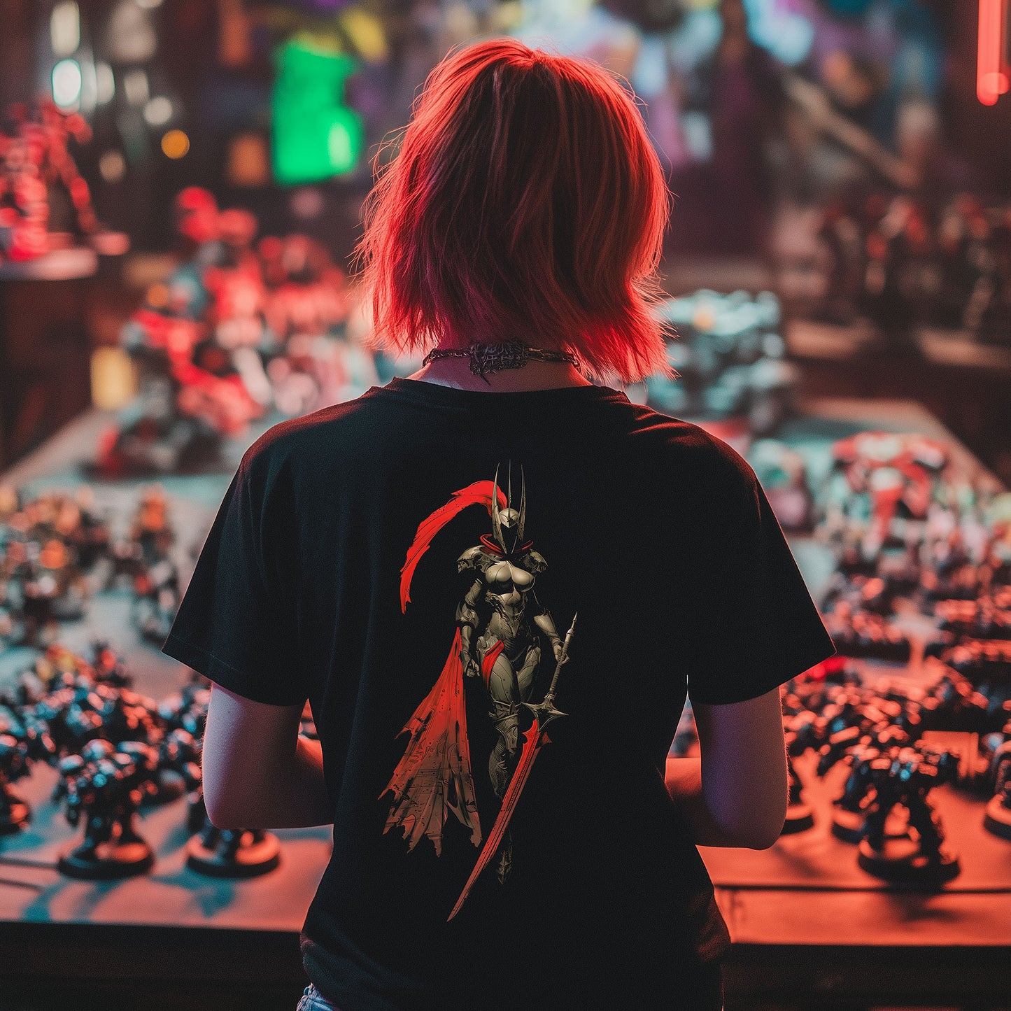 Dark Eldar Wych Rückenmotiv | T-Shirt für Gamer und Warhammer 40k Fans