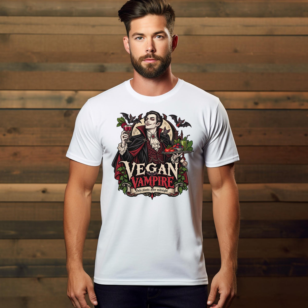 Vegan Vampire T-Shirt | Lustiges Veganer Shirt mit Vampir