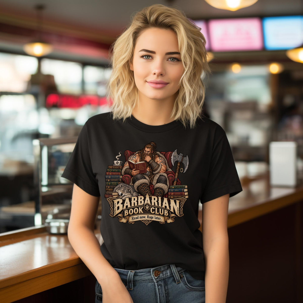 Barbarian Book Club T-Shirt | Lustiges Shirt für Leseratten