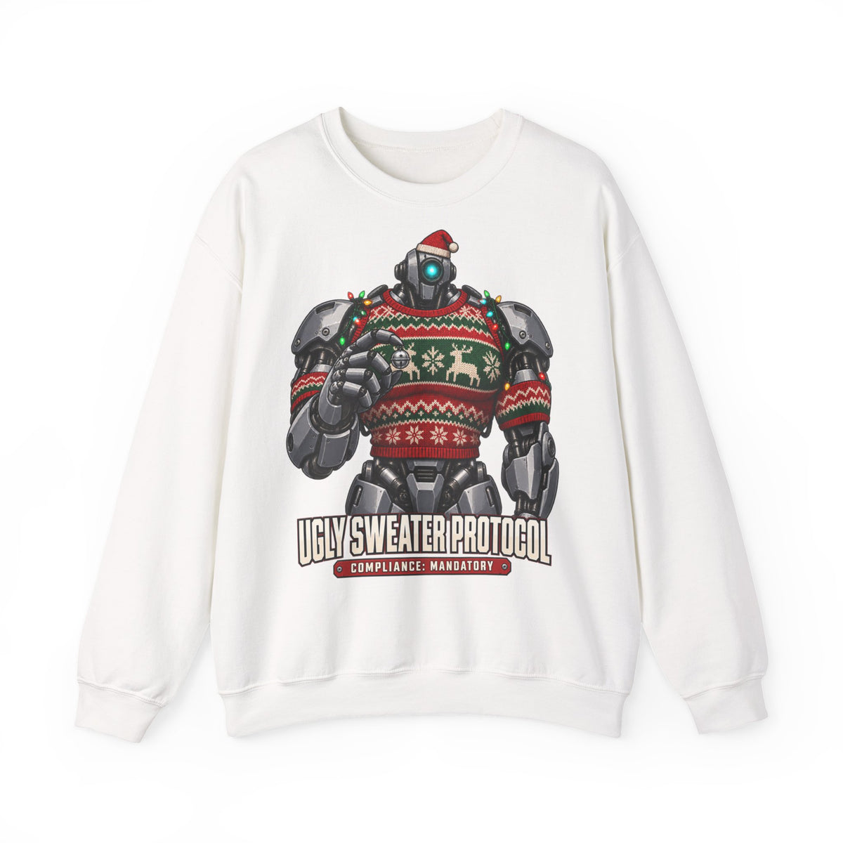 Roboter-Weihnachtspullover Ugly Sweater Protocol | Für Technikfans