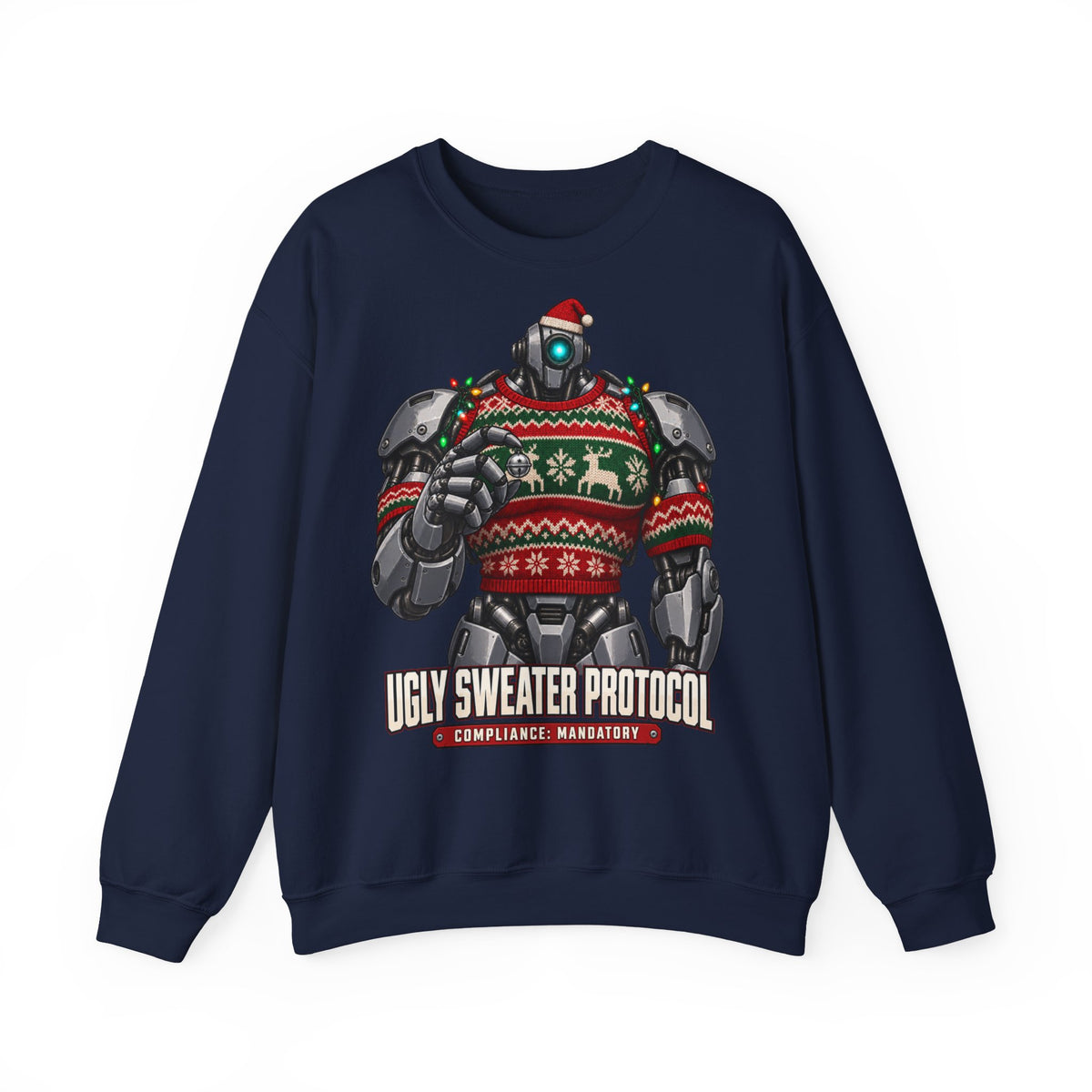 Roboter-Weihnachtspullover Ugly Sweater Protocol | Für Technikfans