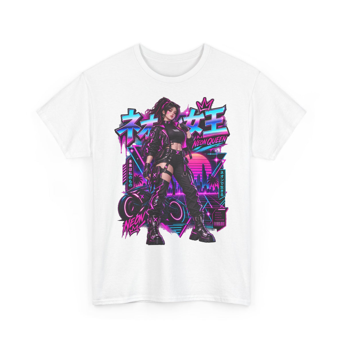 Neon Queen T-Shirt | Biker-Geschenk für Motorradfahrerinnen