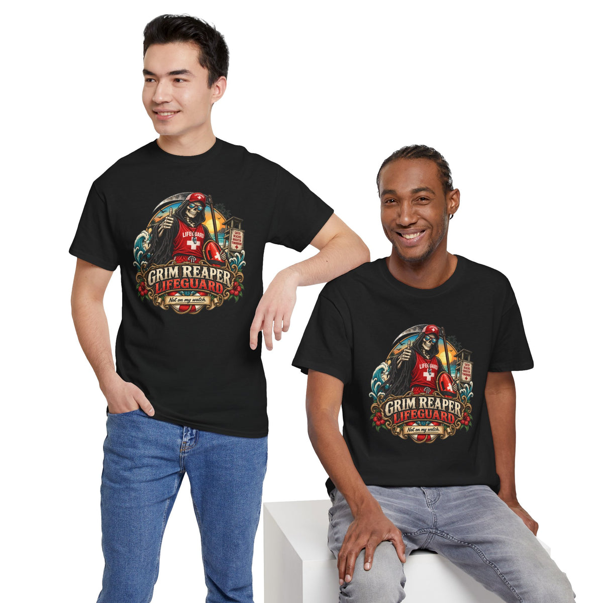 Grim Reaper Lifeguard T-Shirt | Lustiges Shirt für Rettungsschwimmer