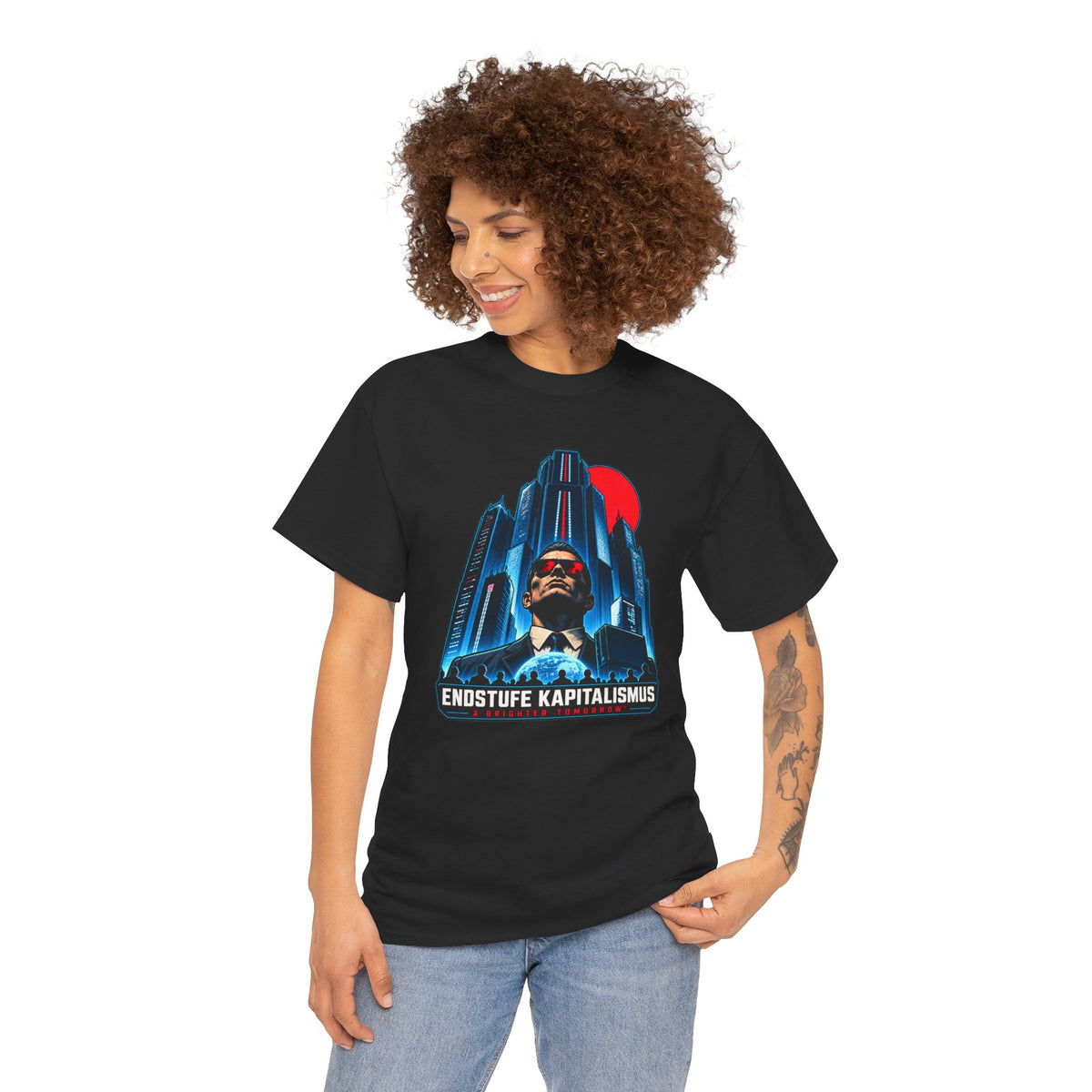 Endstufe Kapitalismus T-Shirt | Dystopie-Satire für Cyberpunk-Fans