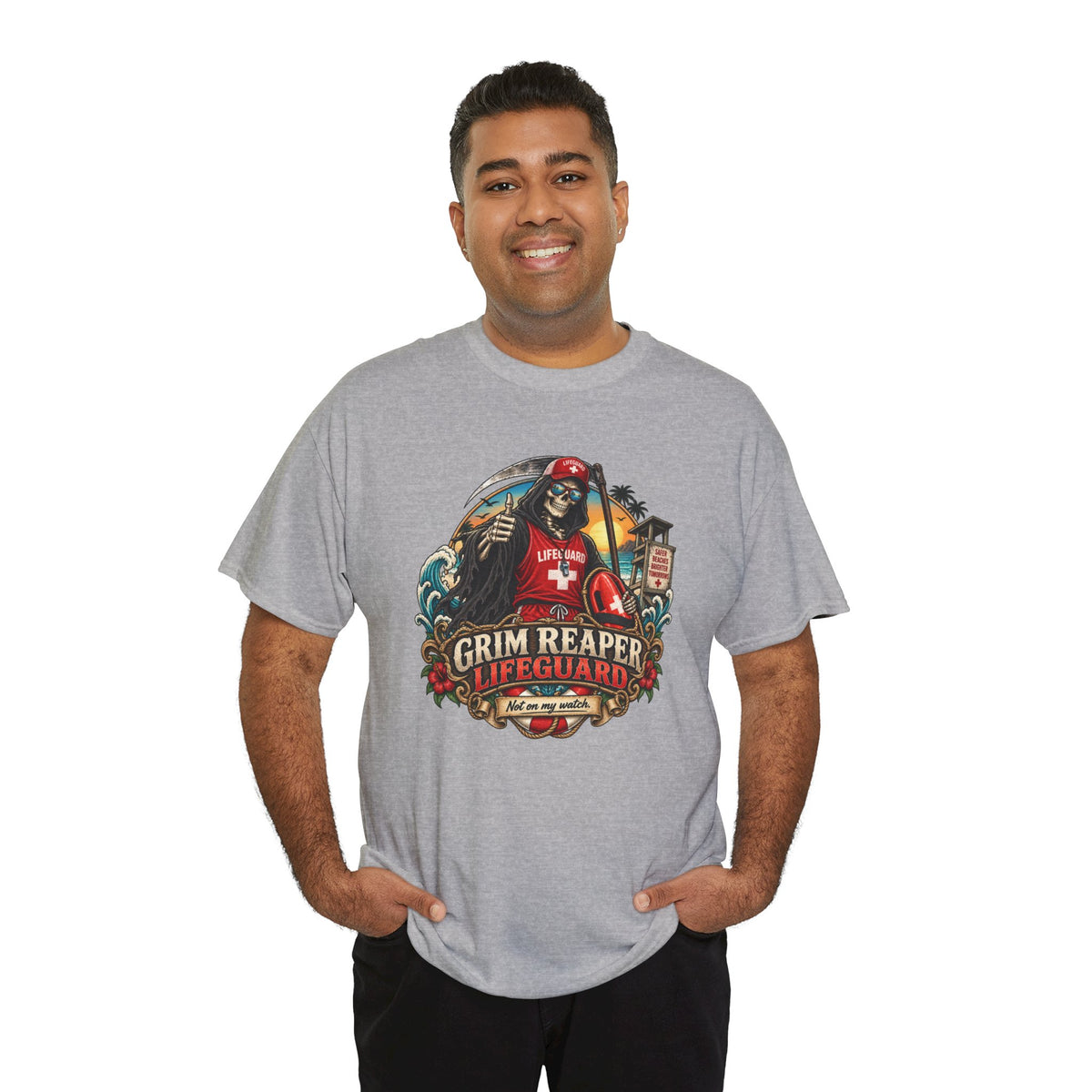 Grim Reaper Lifeguard T-Shirt | Lustiges Shirt für Rettungsschwimmer