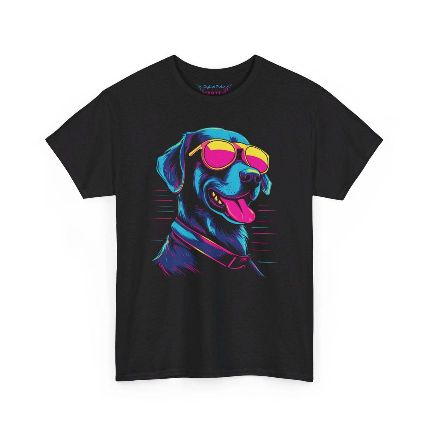 Retrowave Hunde T-Shirt | T-Shirt für 80er Jahre und Hunde Fans