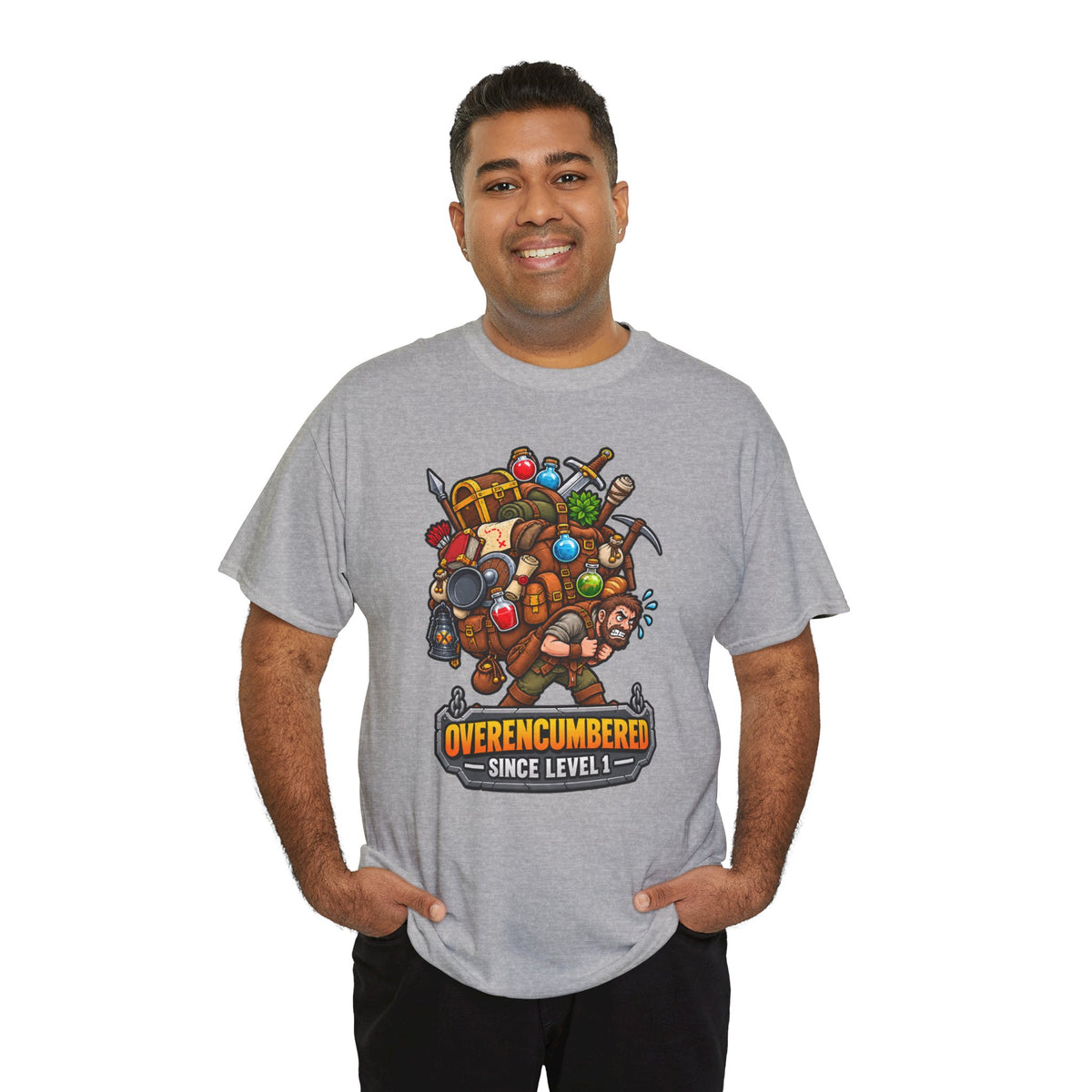 Overencumbered T-Shirt | Geschenk für Gamer und Wanderer