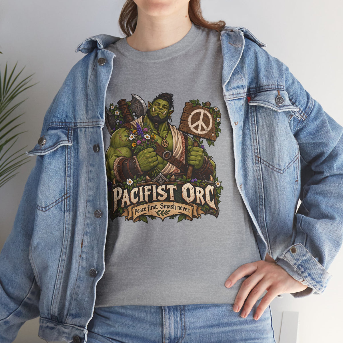Pacifist Orc T-Shirt | Lustiges Fantasy Shirt mit friedlichem Ork