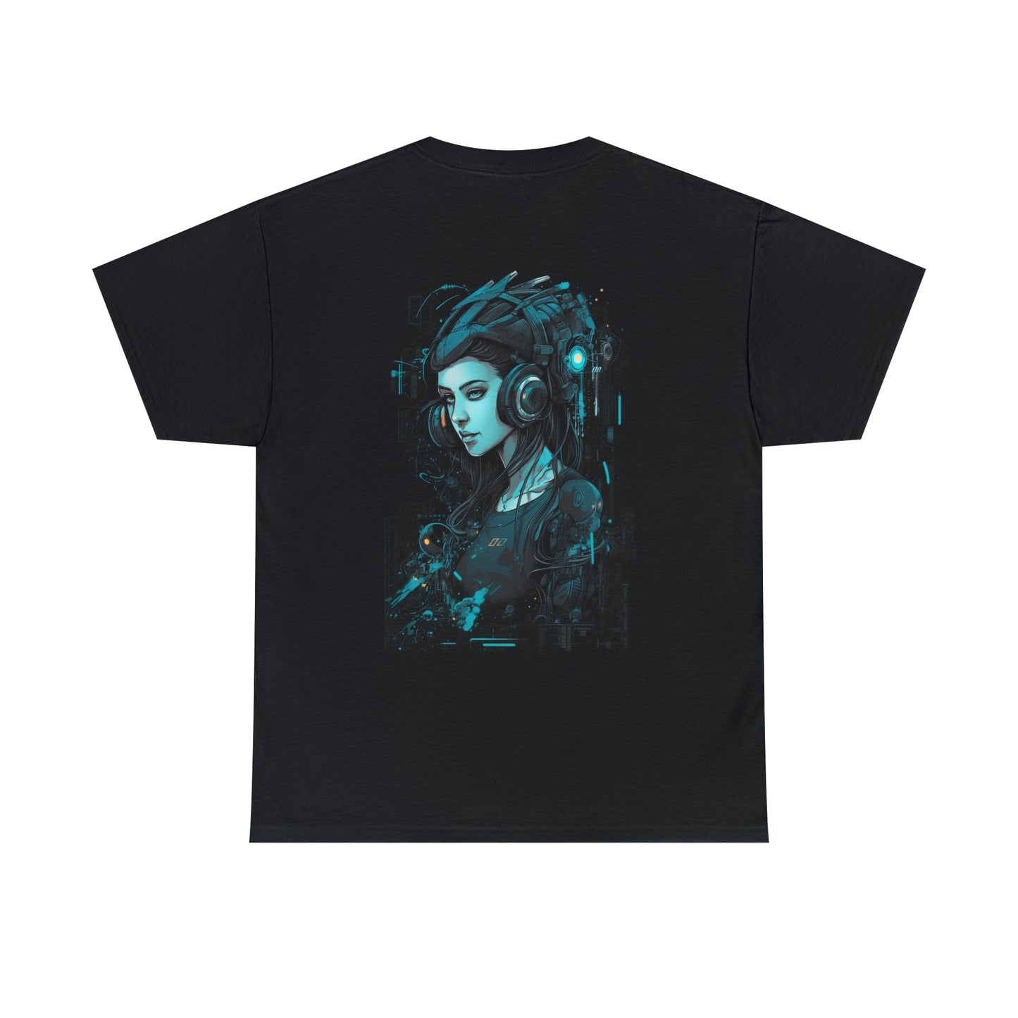 Blue Netrunner Girl T-Shirt | T-Shirt für Gamer und Cyberpunk Fans