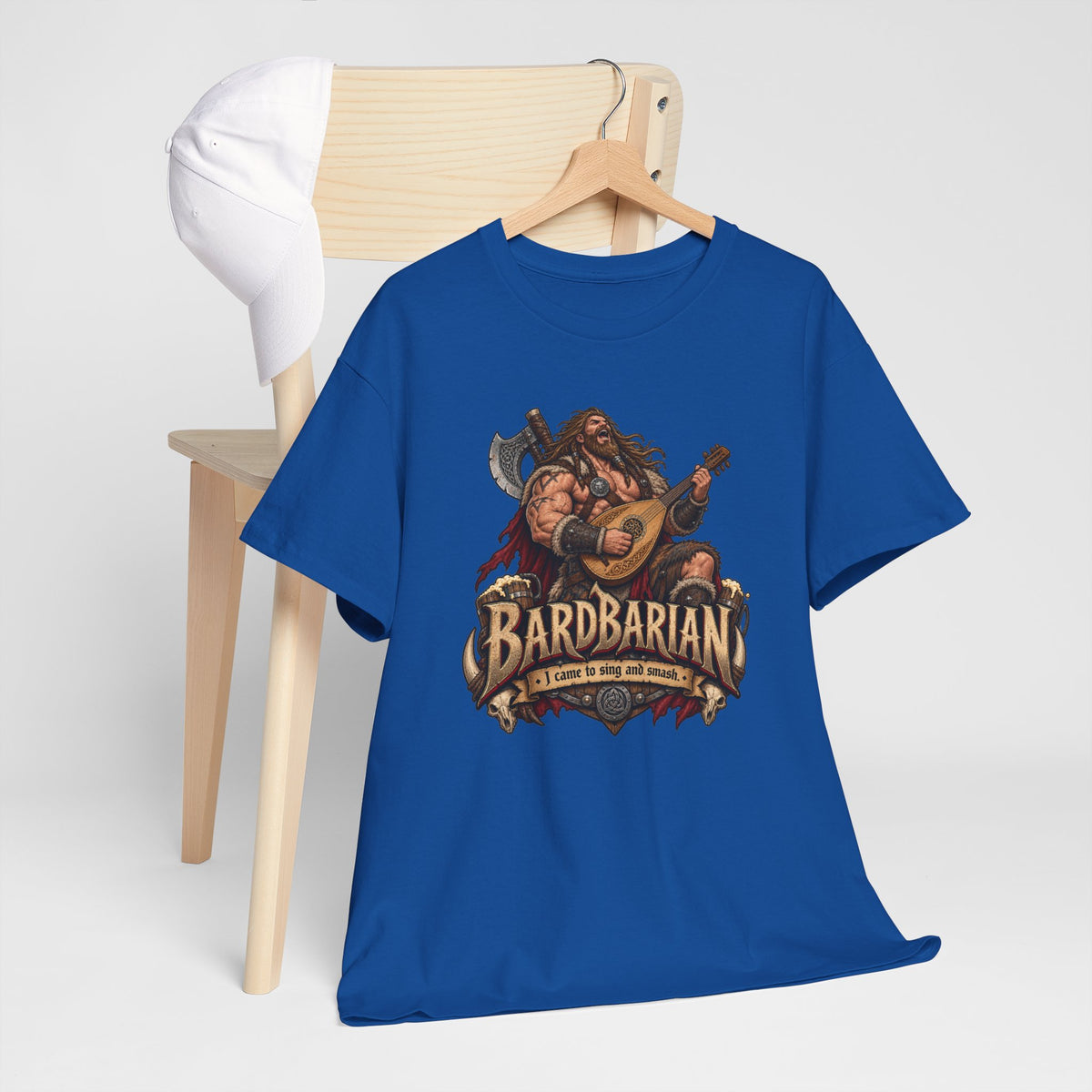 Bardbarian T-Shirt | Barbar mit Laute für Rollenspieler