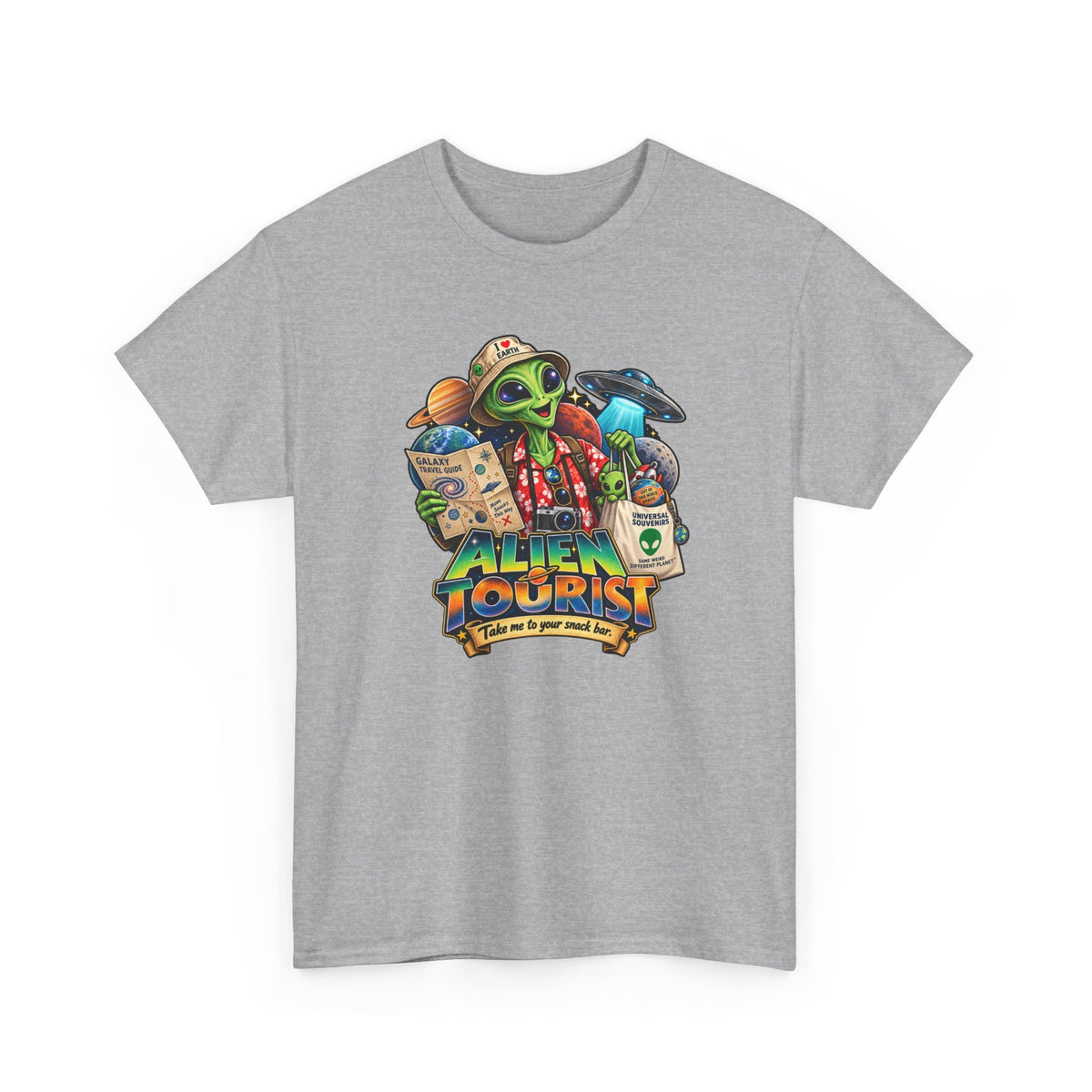 Alien Tourist T-Shirt | Urlaubs-Shirt für Ufo- und Sci-Fi-Fans