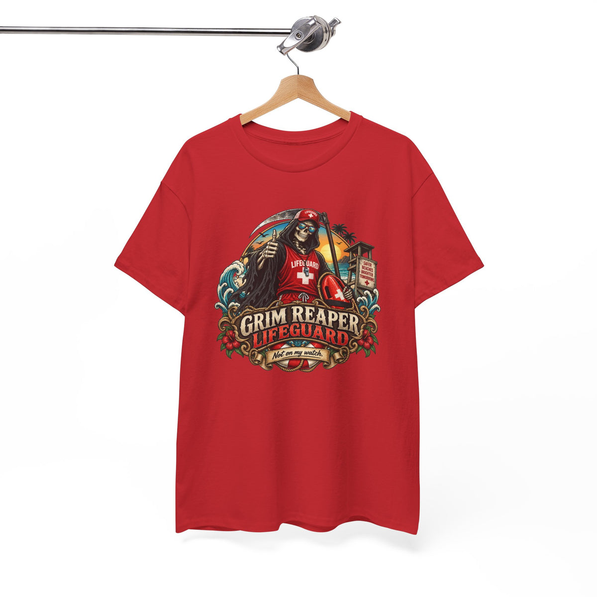 Grim Reaper Lifeguard T-Shirt | Lustiges Shirt für Rettungsschwimmer