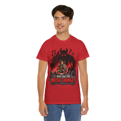 Why Did the Music Change T-Shirt | Geschenk für Gamer und Spielleiter