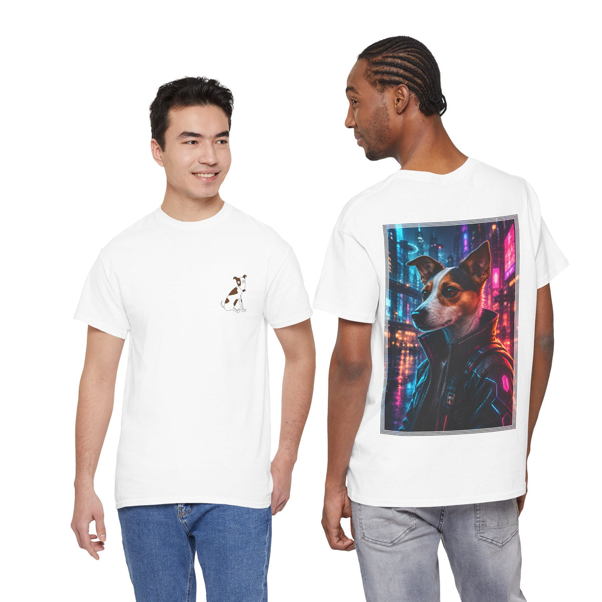 Jack Russell T-Shirt Cyberpunk | Geschenk für Hundebesitzer