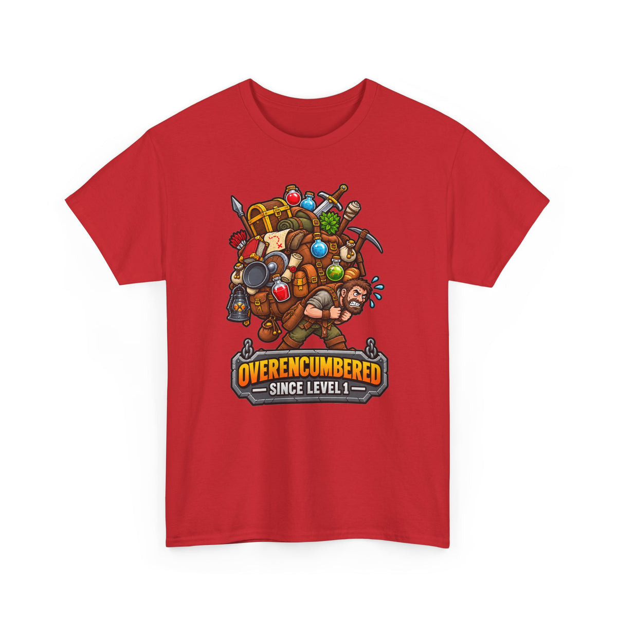 Overencumbered T-Shirt | Geschenk für Gamer und Wanderer